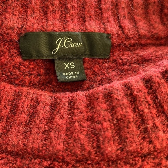 J. Crew Black Label Alpaca/Wool Crewneck Over Size Sweater Sz XS Brick Red Cozy - Picture 4 of 5
